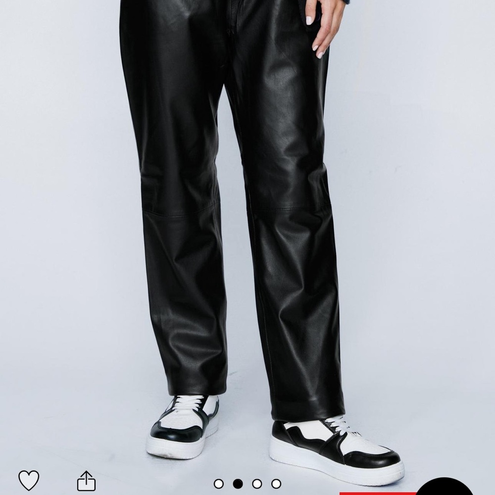 Drawstring Leather Pants - Picture 3 of 6